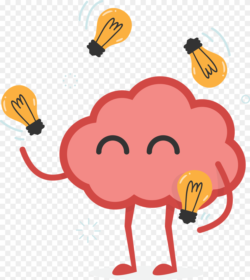 Brain Cartoon Transparent Background, Light Free Png Download