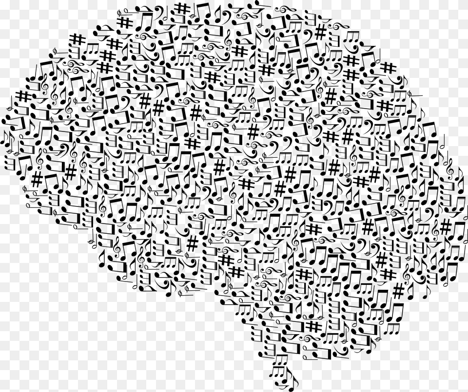 Brain Clipart Music Music Psychology, Gray Free Png