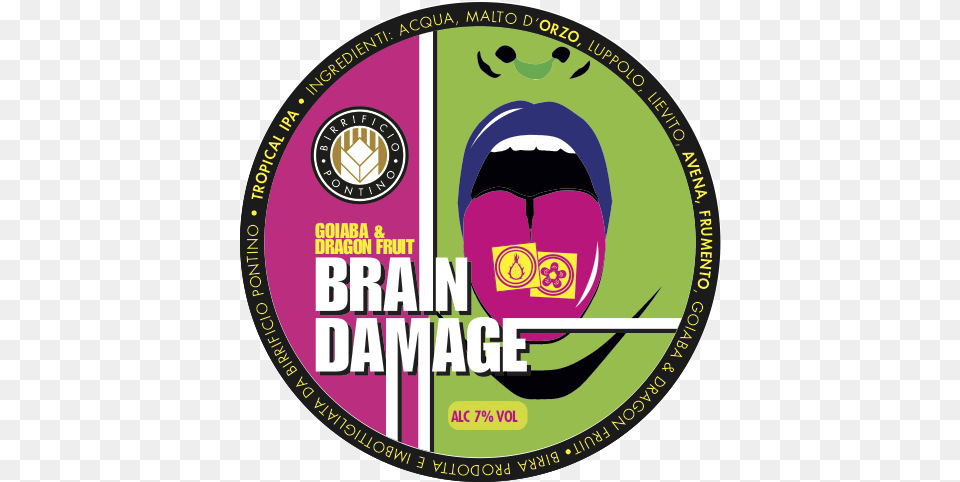 Brain Damage Dragon Fruit U0026 Goiaba Birrificio Pontino Language, Disk, Dvd Png