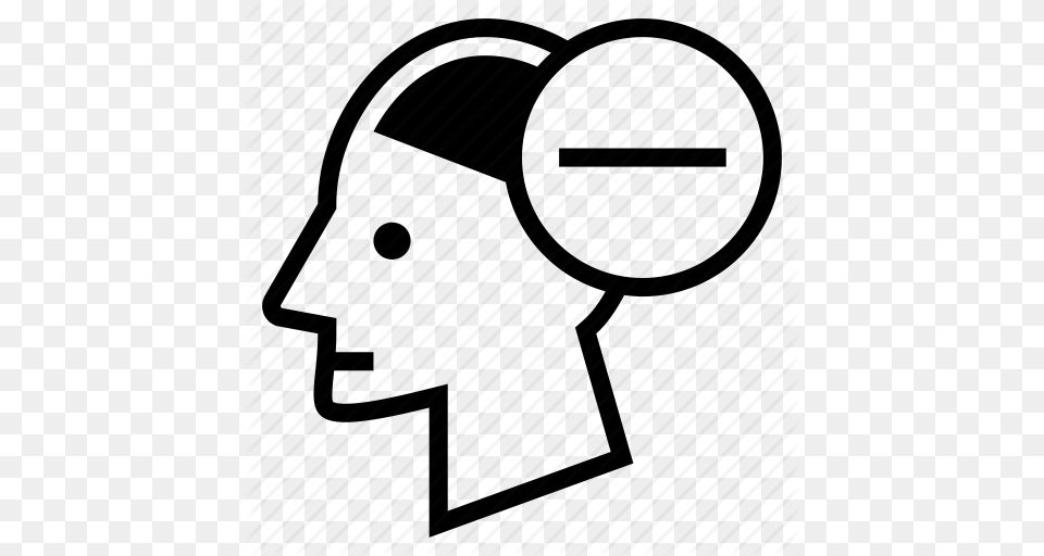 Brain Head Human Mind Minus Negative Thought Icon Free Transparent Png
