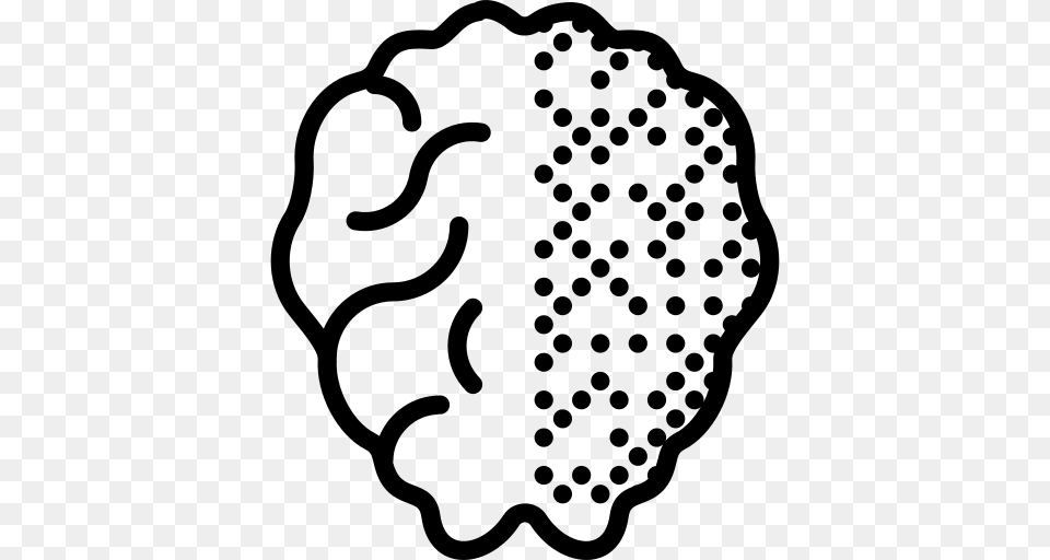 Brain Icon, Gray Free Png Download