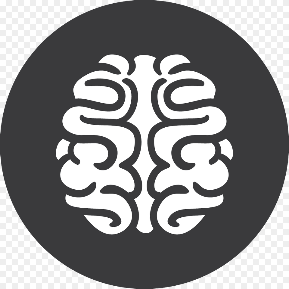 Brain Icon Stencil, Sticker, Text Free Png