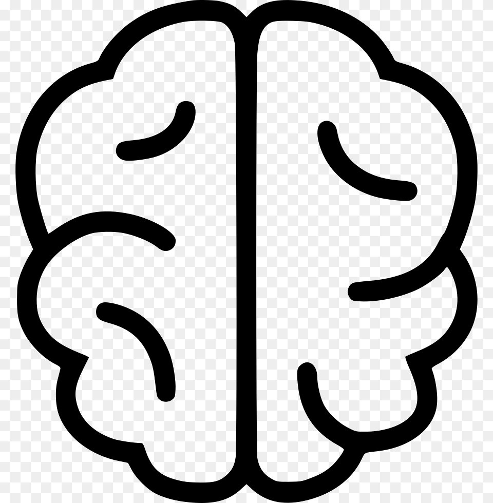 Brain Icons Simple Brain Line Drawing, Stencil, Body Part, Hand, Person Png Image