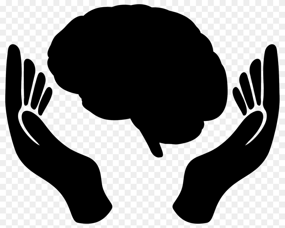 Brain In Hands, Silhouette, Person, Stencil, Head Free Png Download