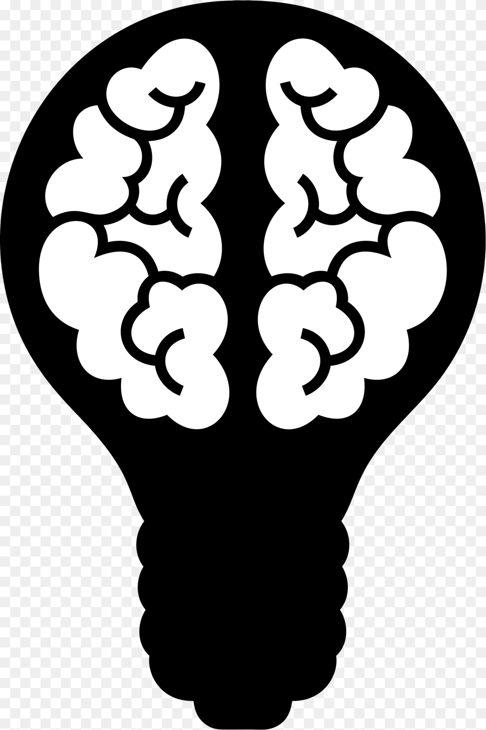 Brain Light Bulb Icon, Stencil Free Transparent Png