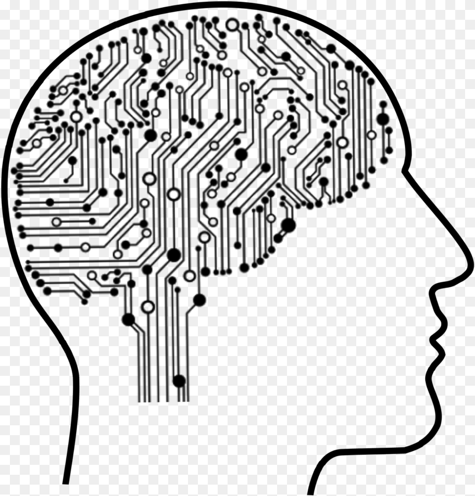 Brain Machine Learning, Gray Png