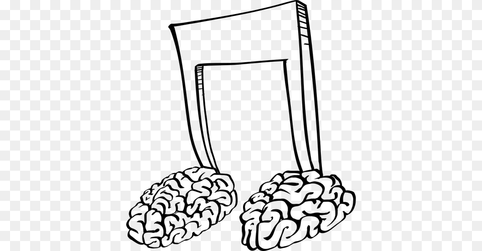 Brain Notes Vector Clip Art Musical Or Rhythmic Learner, Gray Png