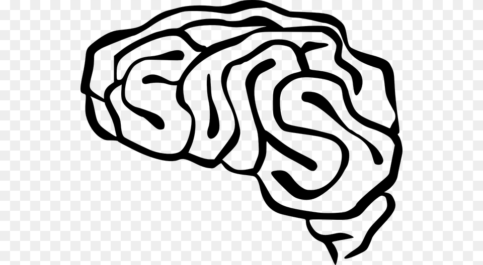 Brain Outline Clipart Black And White Forward, Gray Png
