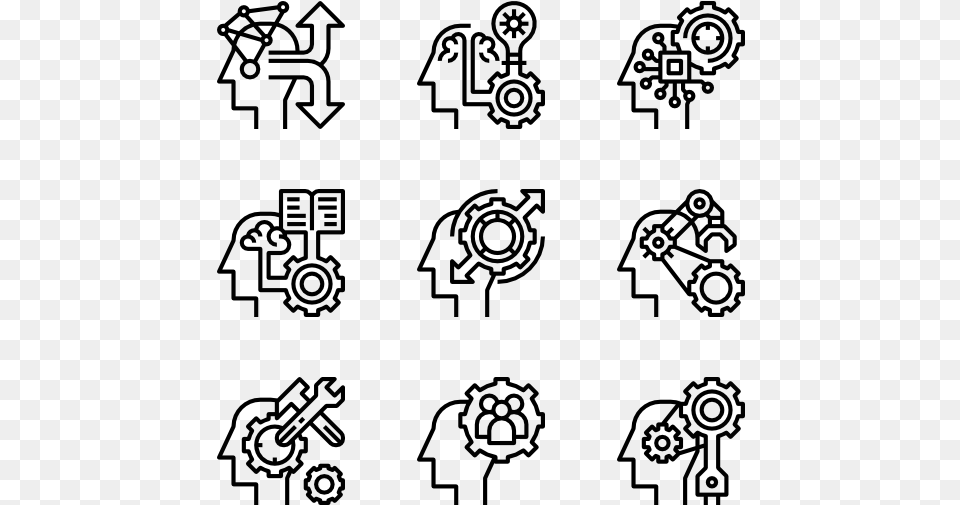 Brain Process Webdesign Icons, Gray Free Png