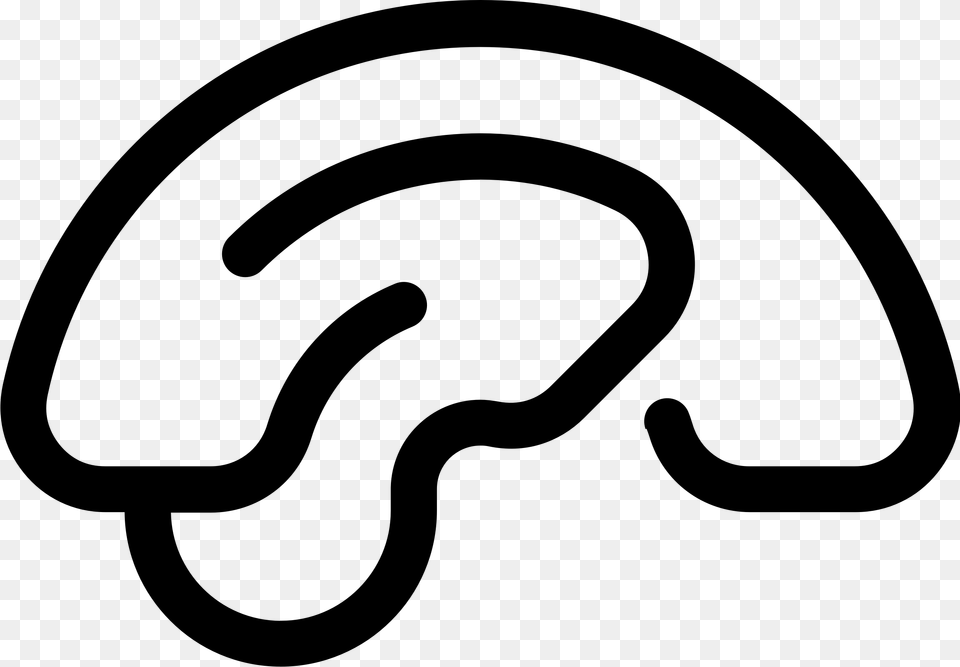 Brain Thicker Lines Side View Icons, Gray Free Png Download