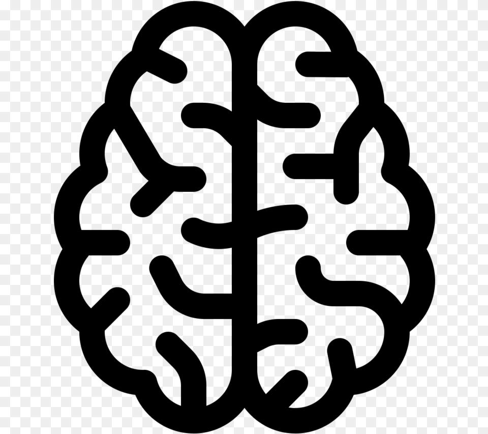 Brain White Brain Icon Transparent Background, Gray Free Png Download
