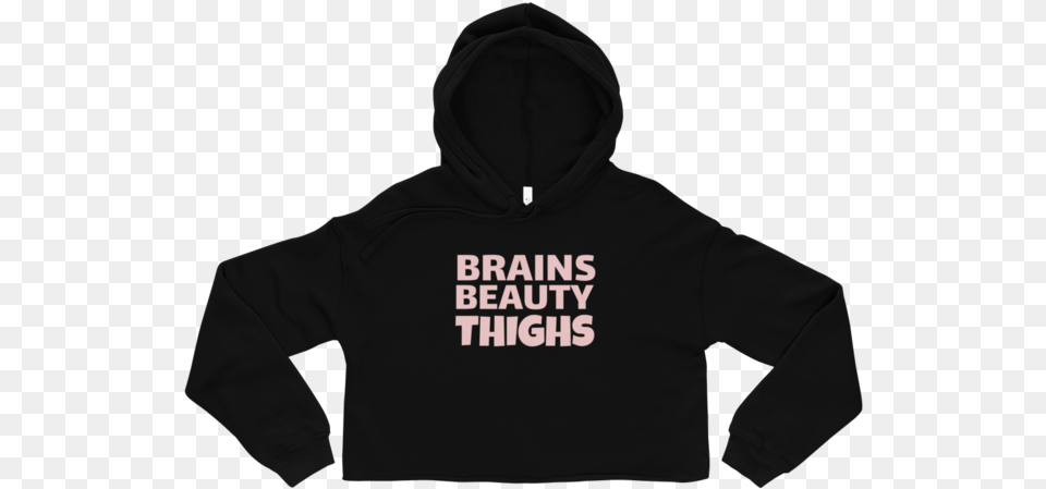 Brains Beauty Thighs Crop Hoodie Happy Crop Top Hoodie, Clothing, Hood, Knitwear, Sweater Png