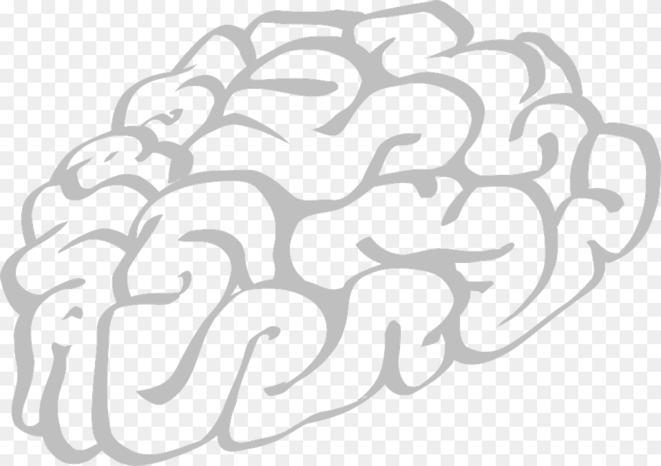 Brains Human Brain Think Stem Cerebrum Biology Brain Cartoon Black And White, Stencil, Gun, Weapon Png
