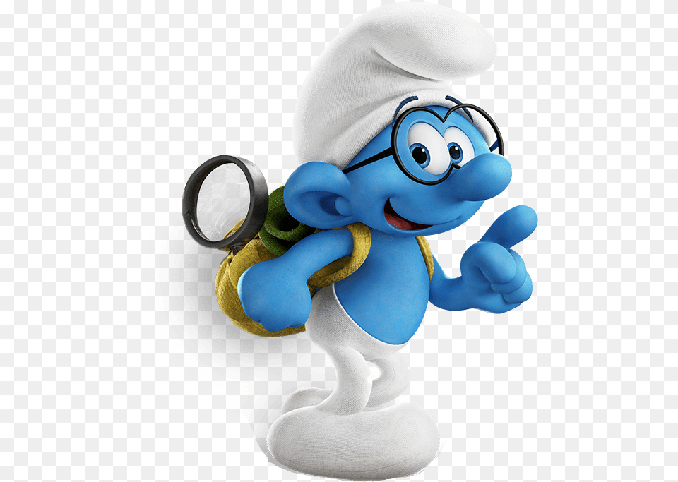 Brainy Smurf On A Hike Smurfs The Lost Village Brainy, Toy, Cartoon Free Transparent Png