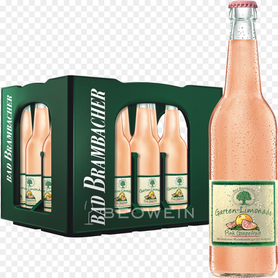 Brambacher Gartenlimonade, Alcohol, Beer, Beer Bottle, Beverage Png Image