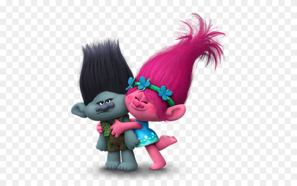 Branch And Poppy Trolls, Figurine, Cartoon, Baby, Person Free Png