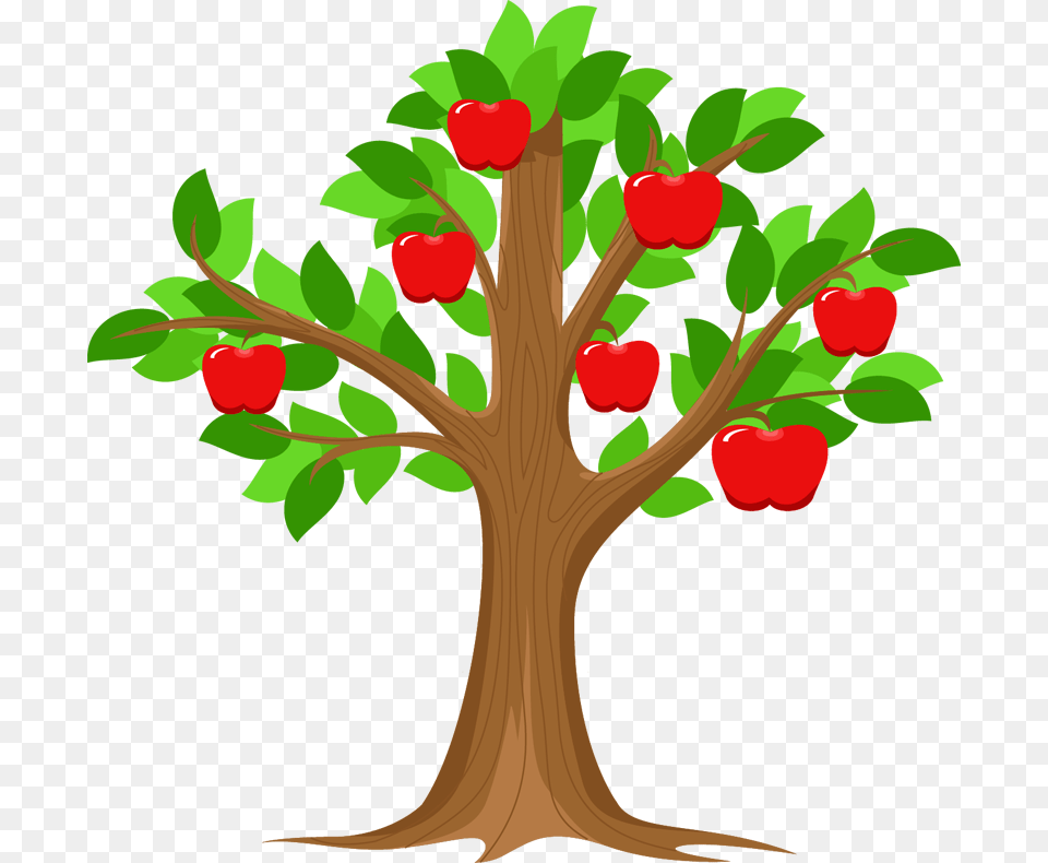 Branch Apple Id Tree Clip Art Cartoon Apple Tree Clipart, Food, Produce, Fruit, Plant Png Image