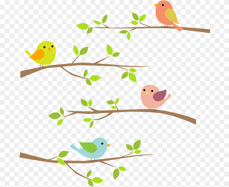 Branch Birds Clipart Transparent Creazilla Clip Art, Animal, Bird, Finch, Parakeet Free Png Download