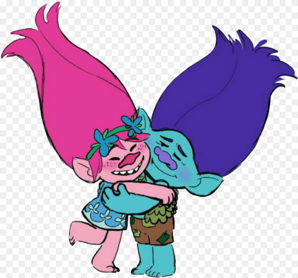 Branch Poppy Broppy Trolls Dreamworkstrolls Dreamworkst, Purple, Cartoon, Baby, Person Free Transparent Png