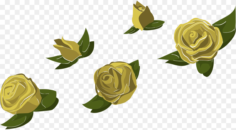 Branch Rose Brush Yellow Clipart, Flower, Plant, Art, Graphics Png Image
