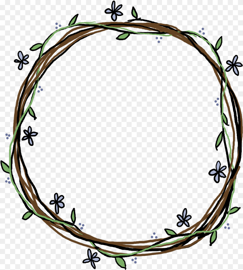 Branch Sticks Vines Florals Flowers Leaves Frame Vine Wreath Clipart, Oval, Accessories, Jewelry, Necklace Free Png