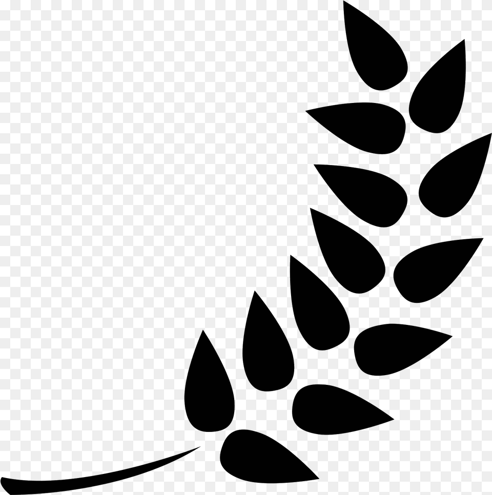 Branch With Leaves Comments Barley Icon, Gray Png