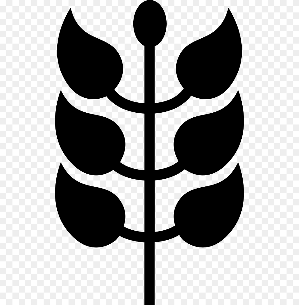 Branch With Leaves Crest, Stencil, Symbol, Emblem, Leaf Free Png Download