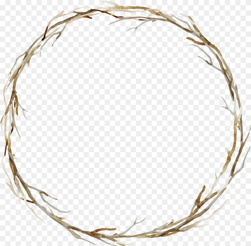 Branches Twigs Sticks Frame Border Wreath Background Transparent Background Wreath Frame, Wire, Barbed Wire, Animal, Reptile Png Image