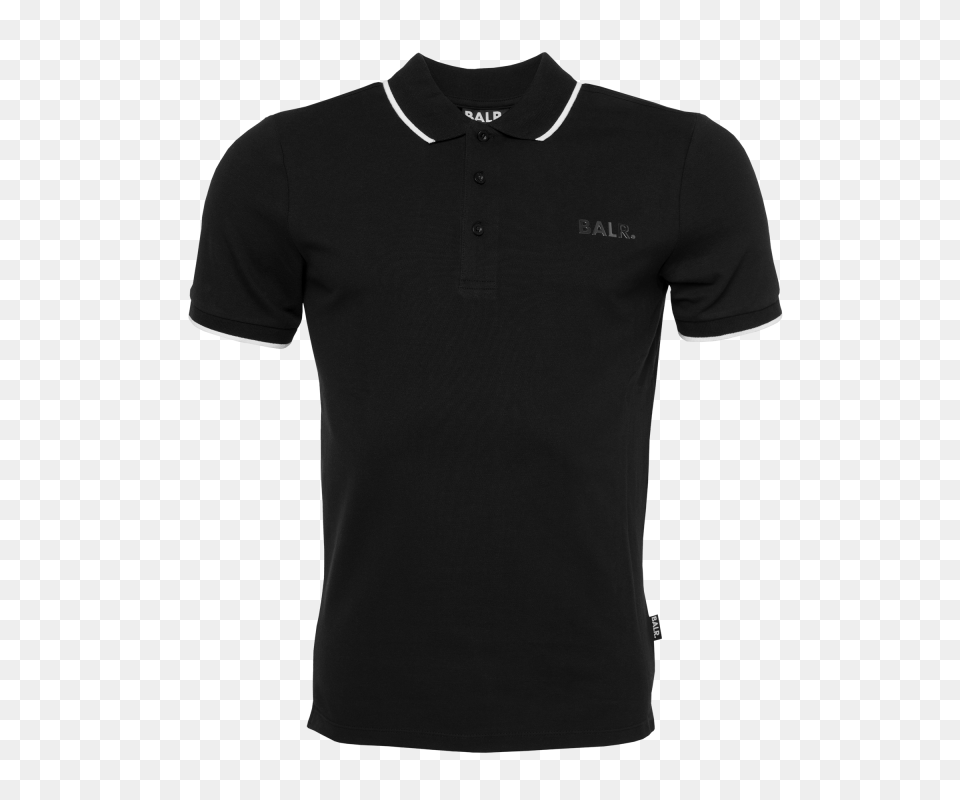 Brand Metal Logo Polo Shirt Black The Official Balr Website, Clothing, T-shirt, Sleeve Png