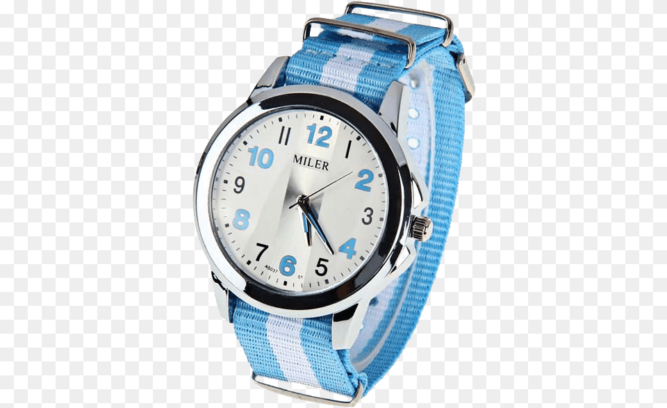 Brand Miler Nylon Watch Band Argentina Flag Strap Summer Analog Watch, Arm, Body Part, Person, Wristwatch Free Png Download