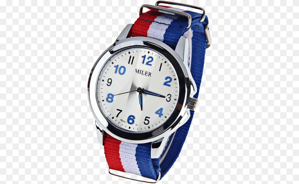 Brand Miler Nylon Watch Band French Flag Strap Summer Strap, Arm, Body Part, Person, Wristwatch Png