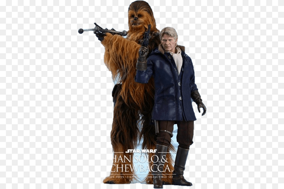 Brand New Hot Toys Han Solo Amp Chewbacca, Clothing, Coat, Person, Costume Free Transparent Png