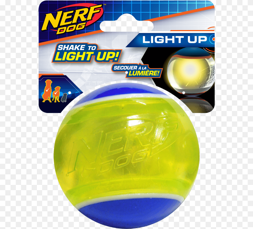 Brand New Light Up Nerf Dog Led Blaze Tennis Ball Nerf Bash Squeak Crunch Ball Dog Toy Blueorange, Sphere Free Png