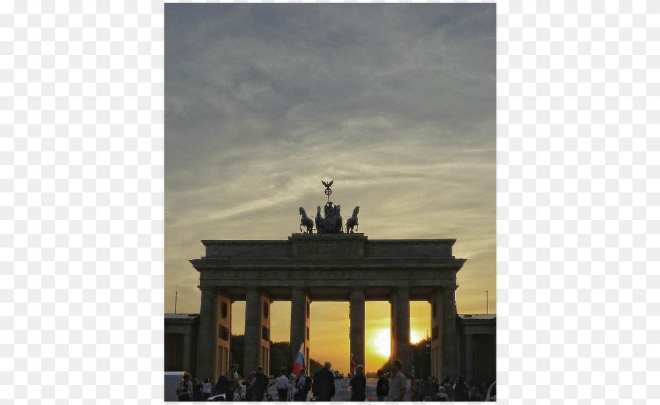 Brandenburg Gate Sunset Berlin Poster 20 X24 Gabriel Fawcett Berlin Tour Guide, Person, Animal, Horse, Mammal Png