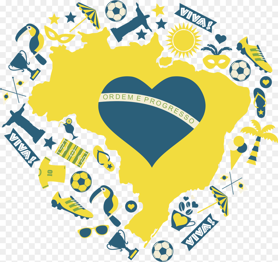 Brasil Heart, Art, Graphics, Sport, Ball Png Image