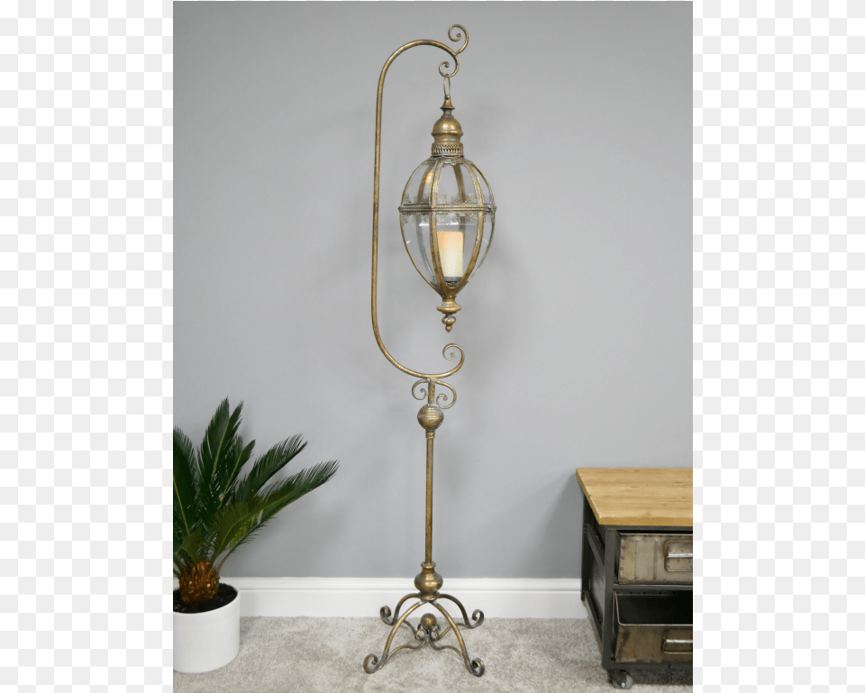 Brass, Lamp, Plant, Floor Lamp, Furniture Png Image