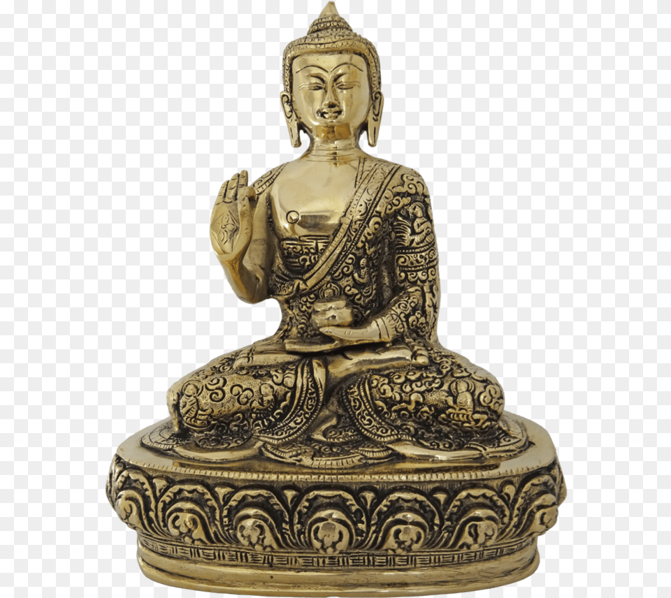 Brass Antique Blessing Buddha Statue 5 X 10 Inch Gautama Buddha, Art, Adult, Wedding, Person Free Png Download