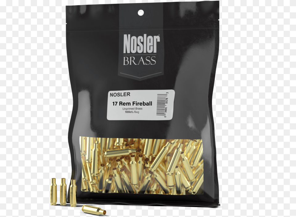 Brass Bag 17fireball 100ct High Rez, Ammunition, Weapon, Bottle, Bullet Free Transparent Png