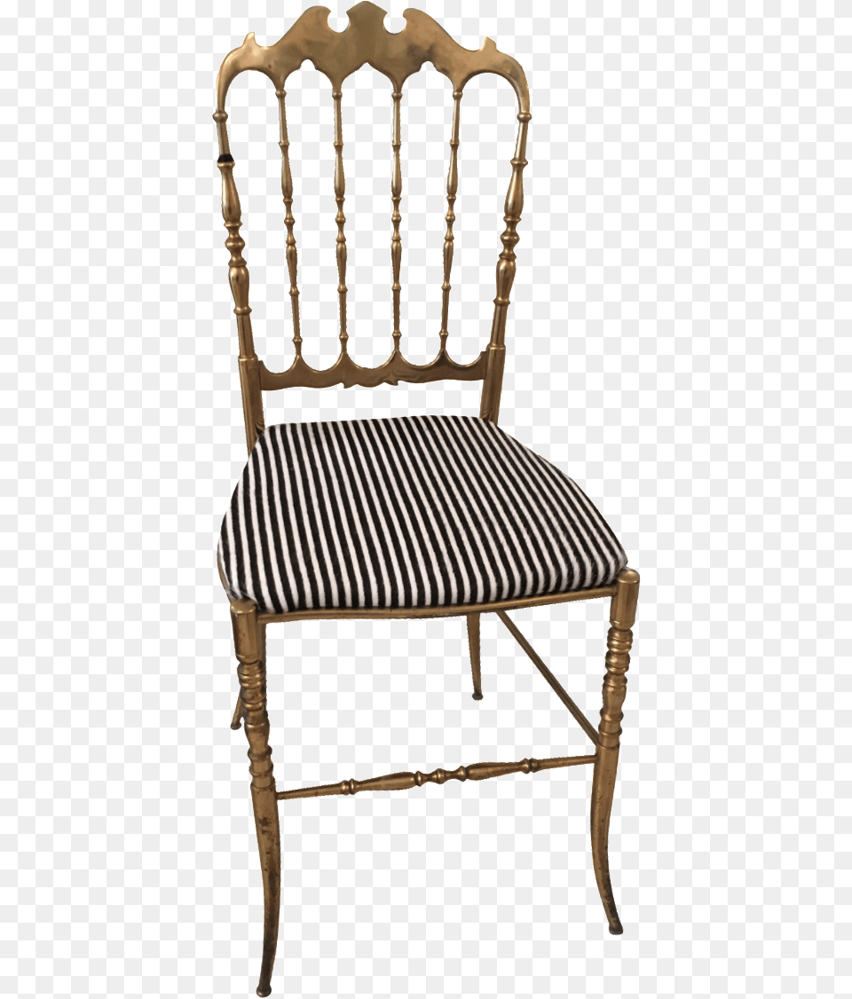 Brass Chippendale Occasional Accent Chair With Newly Re Queen Anne Back, Furniture, Armchair Png Image
