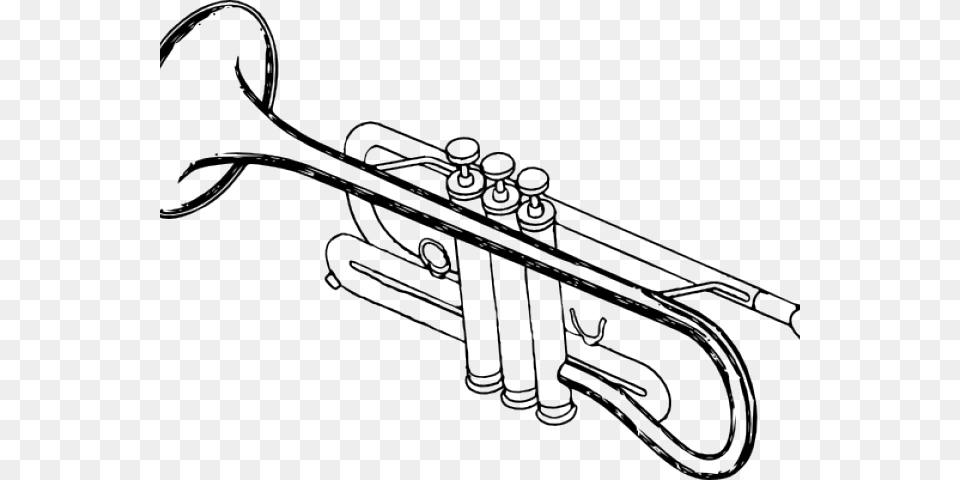 Brass Clipart Musical Instrument Trumpet Black And White, Brass Section, Horn, Musical Instrument Free Png Download