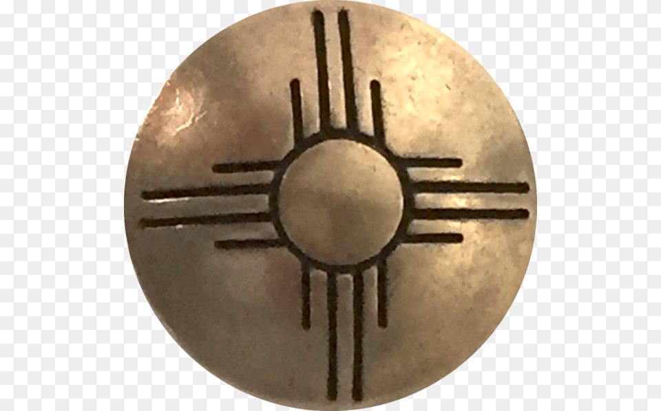 Brass Concho Button Sun Zia Symbol 34 New Mexico Shirt, Bronze Png Image