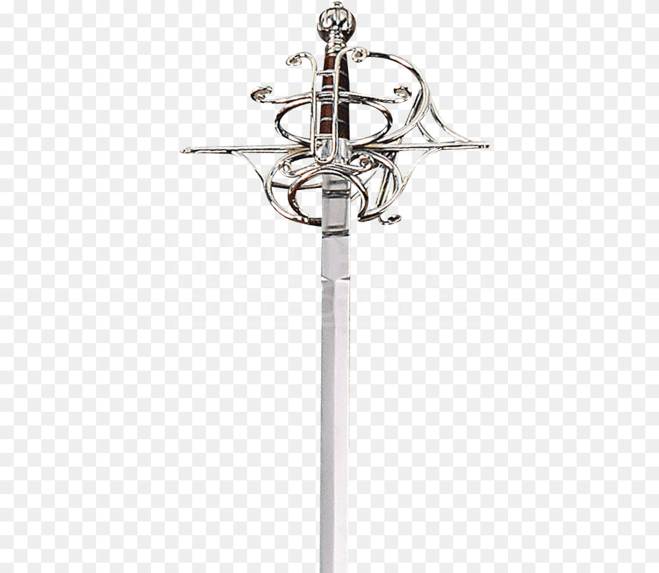 Brass Crown Basket Rapier, Sword, Weapon, Cross, Symbol Png Image