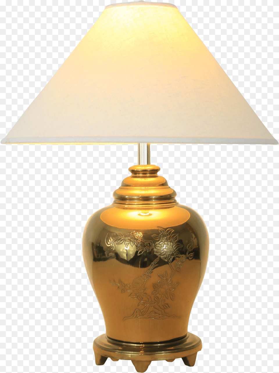 Brass Ginger Jar Table Lamp, Table Lamp, Lampshade Png Image