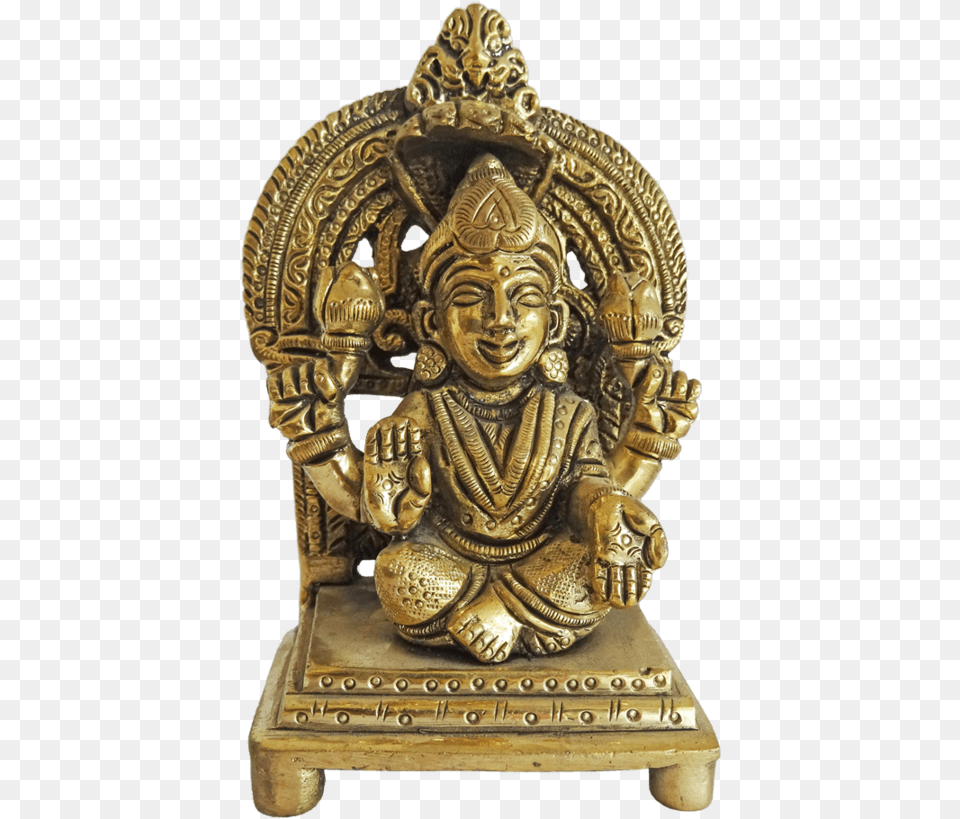 Brass Goddess Devi With Holding Lotus Bud Statue Statue, Bronze, Treasure, Figurine, Wedding Free Png Download