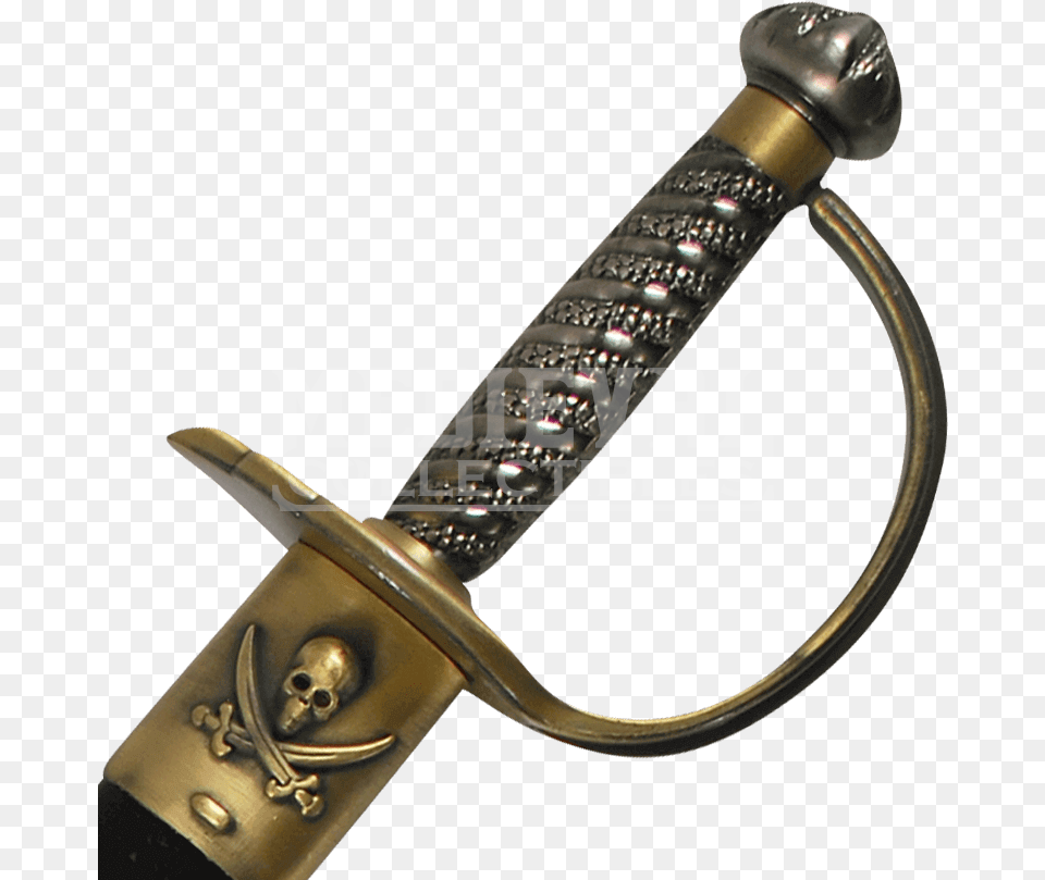 Brass Hilt Caribbean Pirate Sword Pirate Sword Handle, Weapon, Blade, Dagger, Knife Png Image