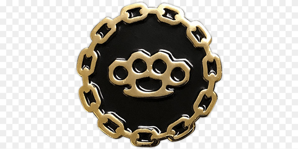 Brass Knuckles Gold Enamel Pin Chain, Accessories, Buckle, Jewelry Free Png Download