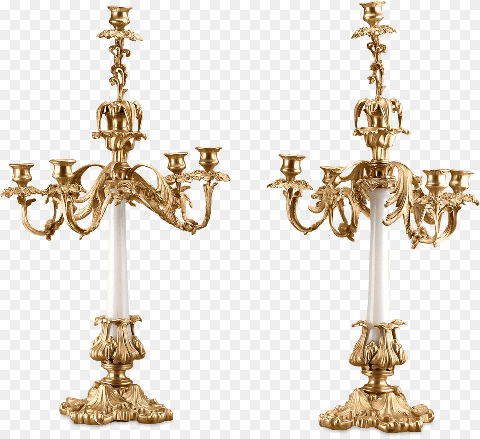 Brass Mounted White Opaline Candelabra Dolce And Gabbana Red Coral Jewelry, Chandelier, Lamp, Candle, Festival Free Png Download