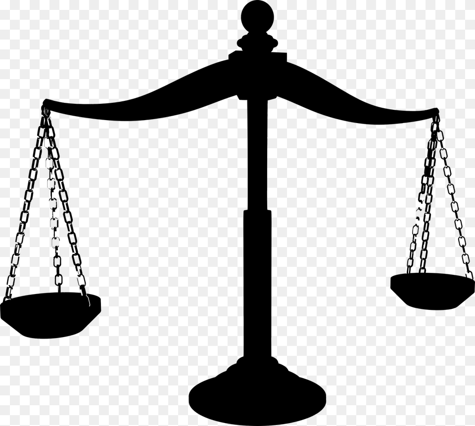 Brass Scales Of Justice Silhouette Justice Scale Clipart, Gray Free Png Download