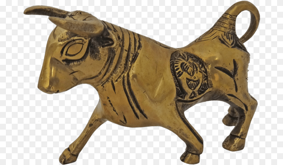 Brass Spanish Fighting Bull Statue 7 X 4 Inch Vgo Bull, Figurine, Bronze, Pet, Mammal Free Png Download
