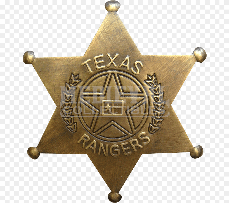 Brass Texas Rangers Badge Etoile Sherif A Imprimer, Logo, Symbol Free Png Download